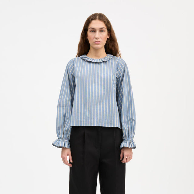 Cornflower blouse Blue/Black/White stripe