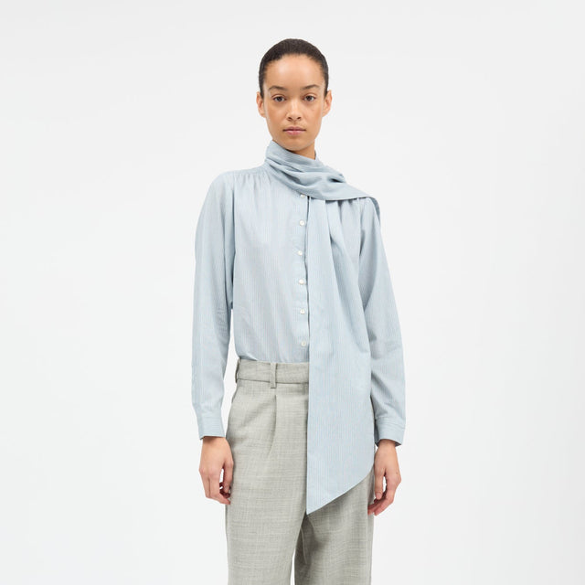 Dalia Bow Skjorte Blå Striber