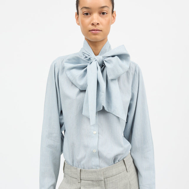 Dalia Bow Skjorte Blå Striber