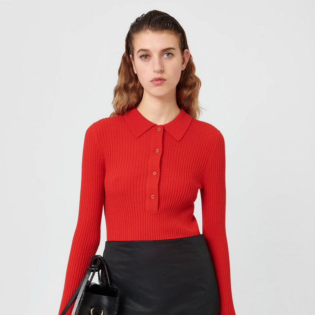 Lisa Polo Blouse Red