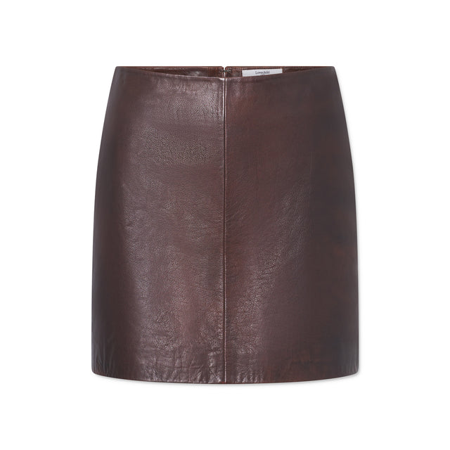 Irina skind nederdel brun