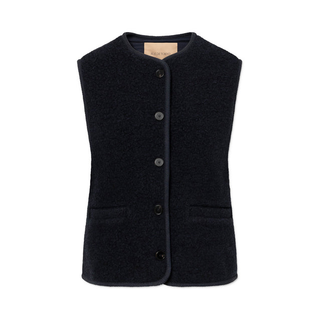 Cas Teddy Vest Navy