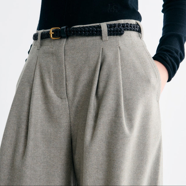 Stella Trousers Egret Herringbone