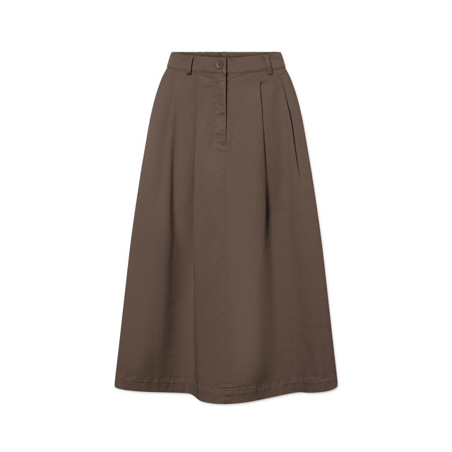 Pen Twill Nederdel Brun