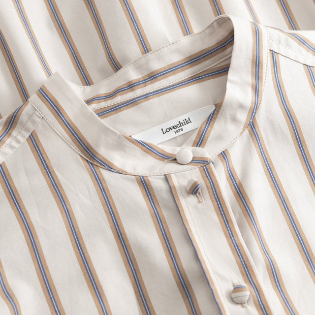 Edgar Shirt Egret Multi Stripe