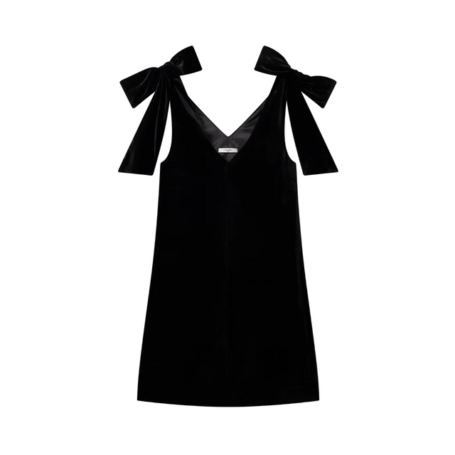 Cicely Velour Dress Black