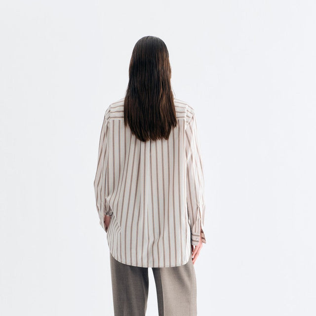 Edgar Shirt Egret Multi Stripe