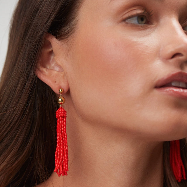 Tassel Fever Earrings Red