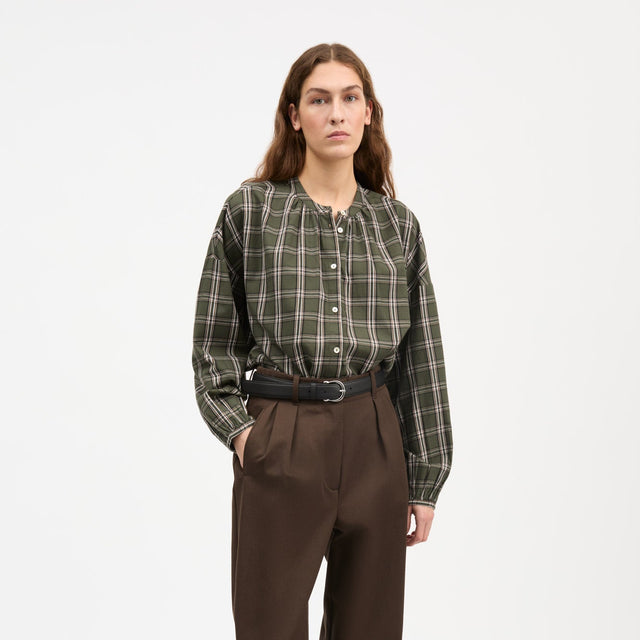 Cilla Checkered Shirt Green/White