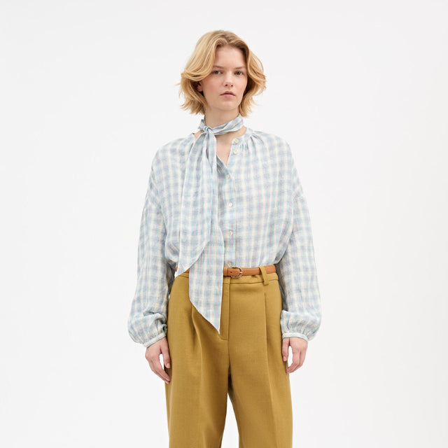 Cilla Skjorte Purple/blue check