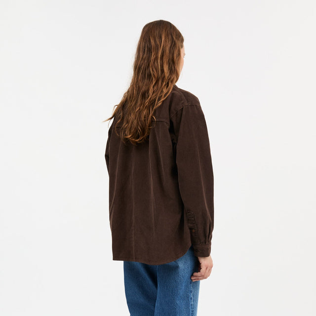 Millington Skjorte Fløjl Mørkebrun