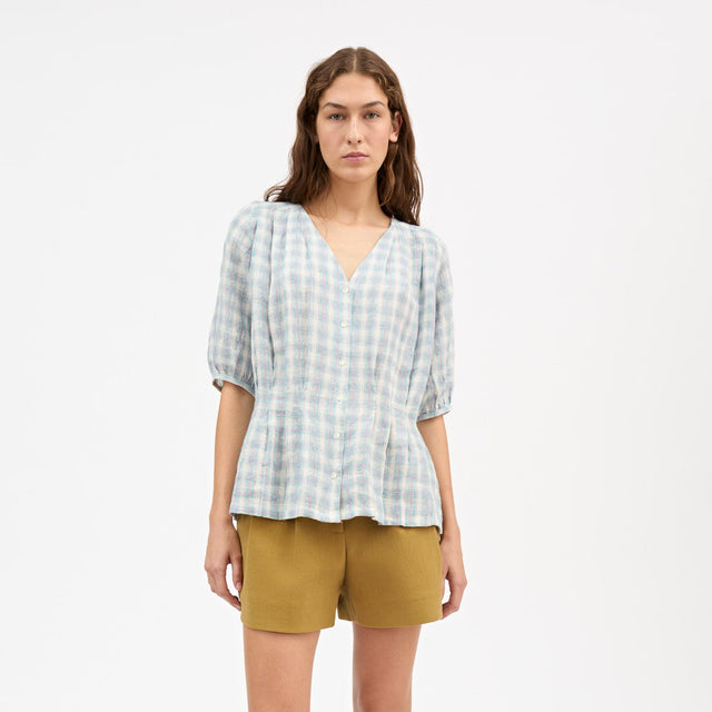 Elvira blouse Purple/blue check