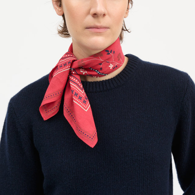 Floral Scarf Faded Red 55x55