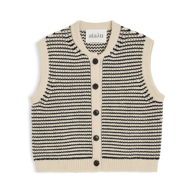 Asha Uld Vest Mix Black Navy