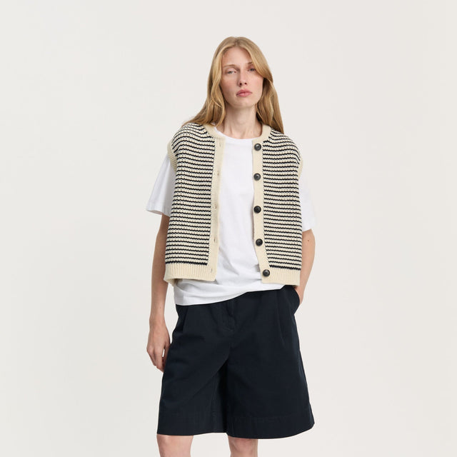 Asha Uld Vest Mix Black Navy