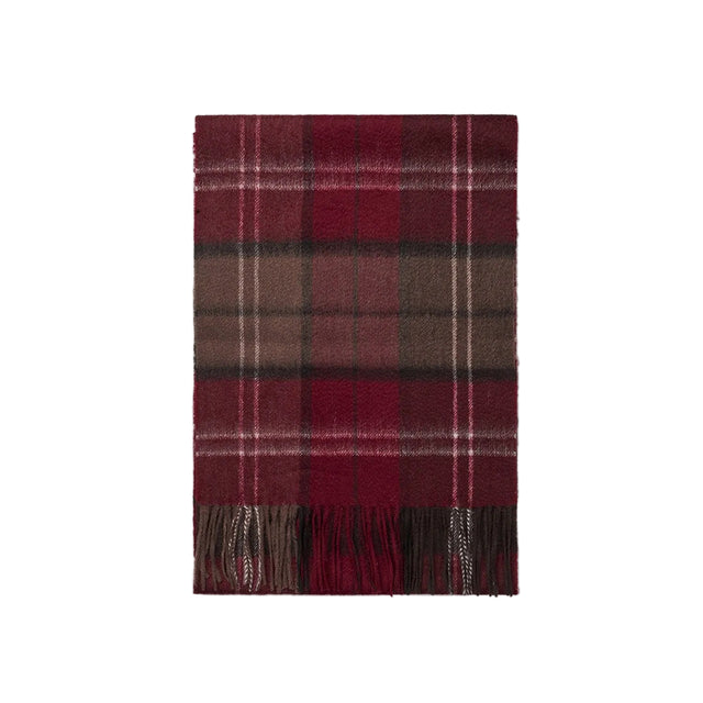Cashmere Woven Scarf Checked Bordeaux