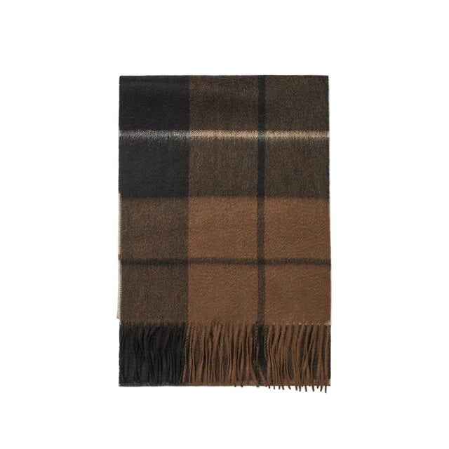 Cashmere Woven Scarf Checked Brown