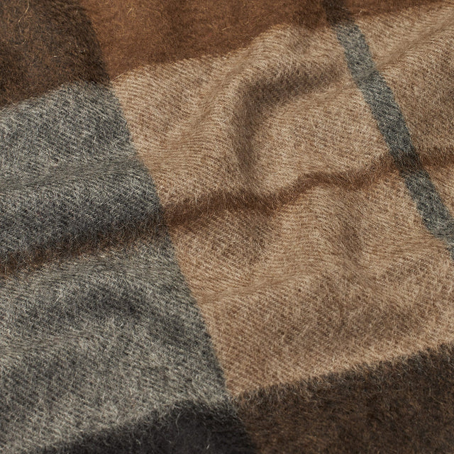 Cashmere Woven Scarf Checked Brown