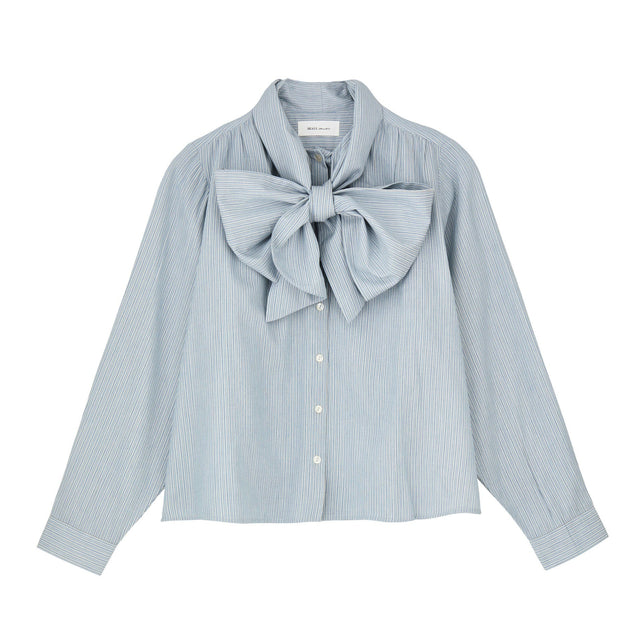 Dalia Bow Skjorte Blå Striber