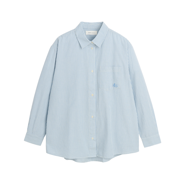 Edgar Skjorte oxford Light blue/White stripe