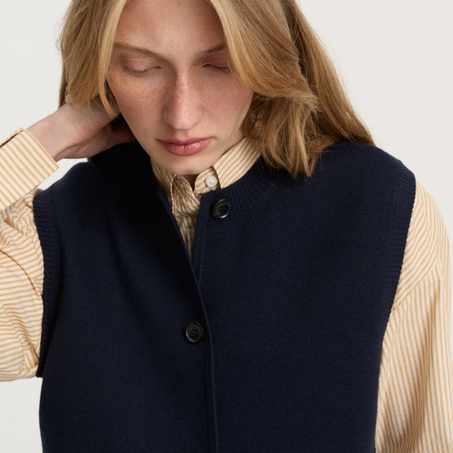 Elva Vest Merino Wool Navy