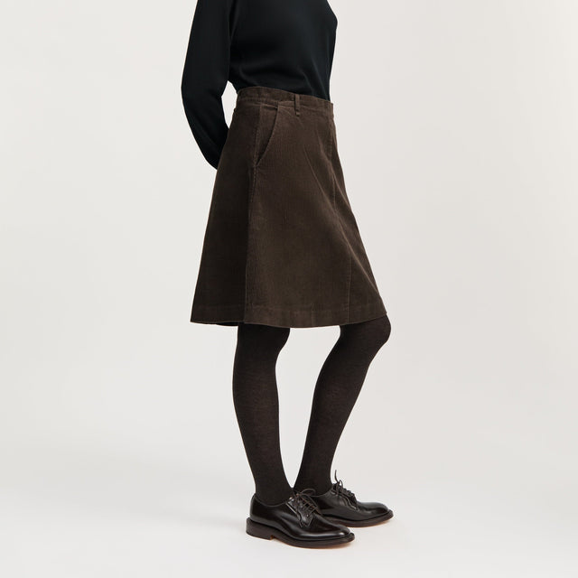 Estelle Velvet Skirt Smokey Brown