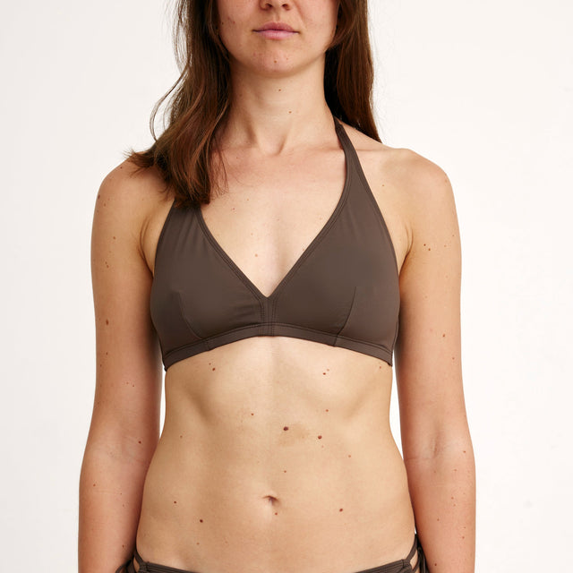 Shoulder Strap Bikini Top Brun