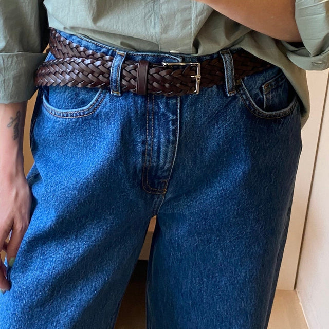 Læderbælte Mørkebrun