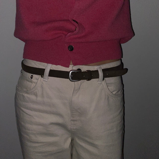 Classic Suede Belt - Espresso Brown