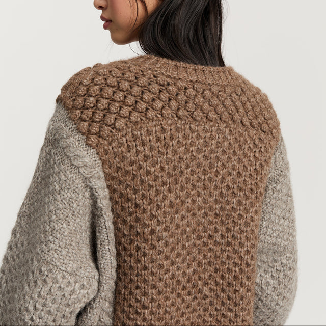 Justina Strik Mix Grå/Brun