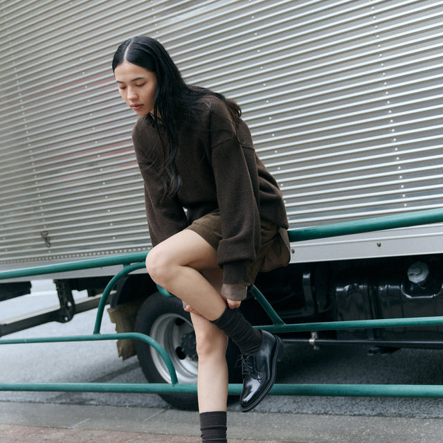 Mini Fløjls Nederdel Bark