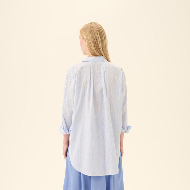 Shelby Skjorte Hvid/Blå Striber