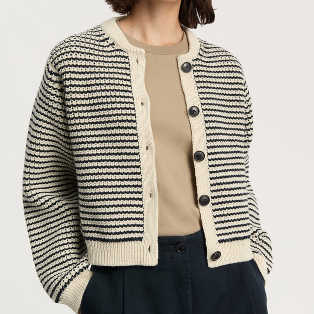 Shiva Uld Cardigan Mix Black/Navy