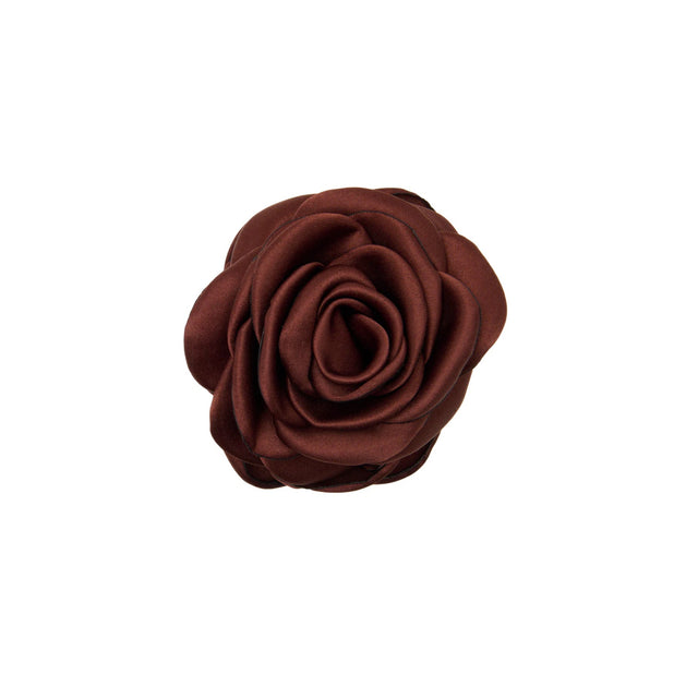 Lille Satin Rose Hårklemme Brun