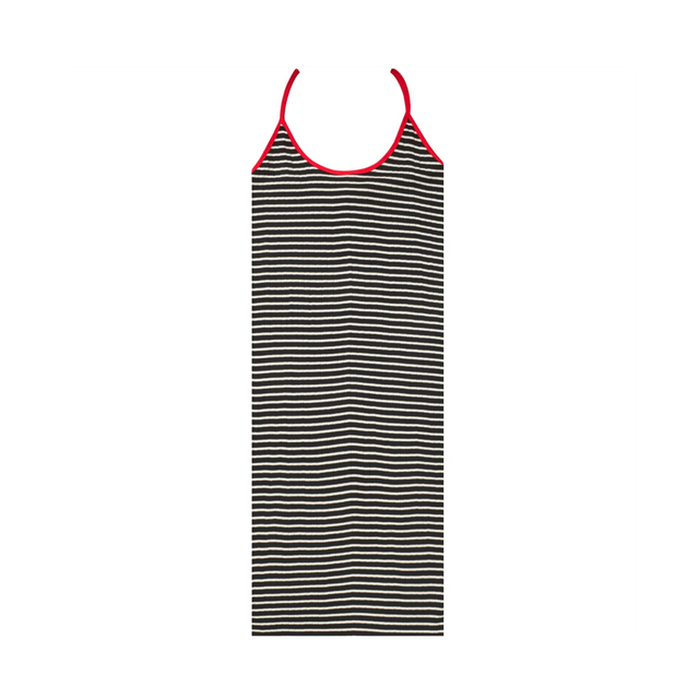 NPS Strap Dress Mini Black/Ecru/Red