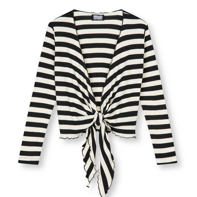 Nørgaard på Strøget NPS Wrap Top Sort/Ecru - Bluser i Sort/Råhvid (Black/Ecru) Køb bluser hos Adelie. Dametøj på nørrebro og onlline til hele Danmark