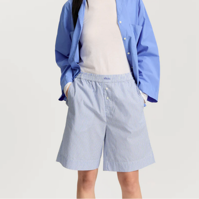 Casual Shorts Long Petite Blå