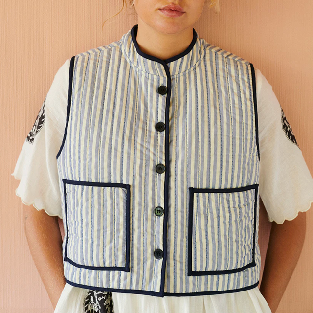 Milo Quiltet Vest Sapphire