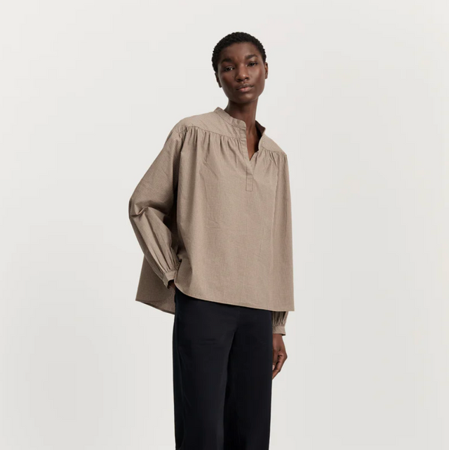 Heaven check Skjorte Mix Fossil / Brun Tern