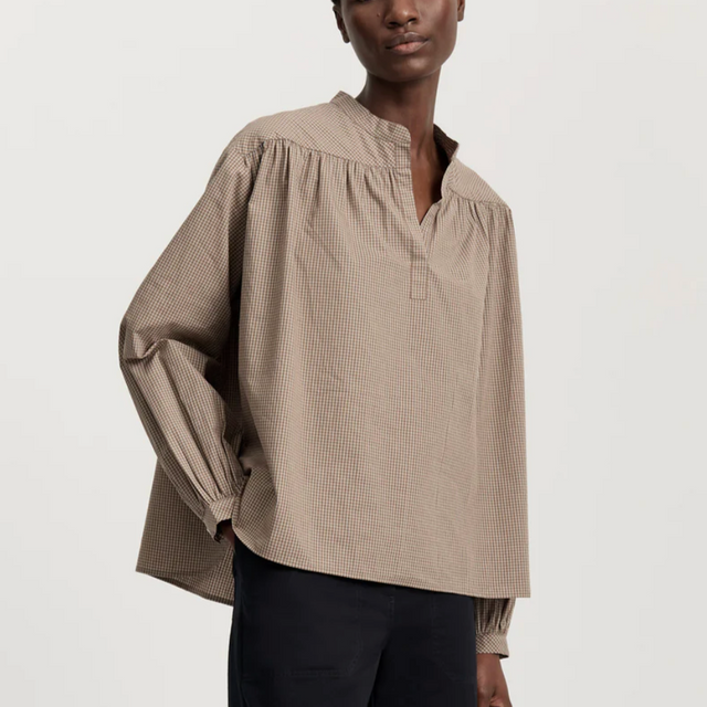 Heaven check Skjorte Mix Fossil / Brun Tern