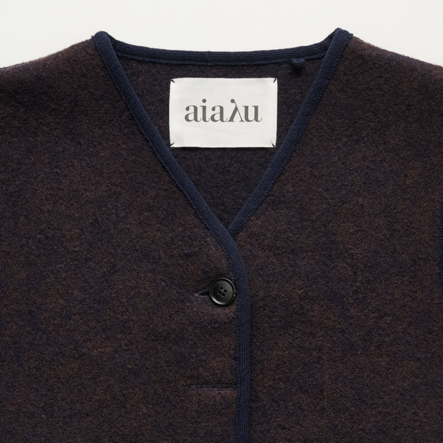 Hilda Uld Vest Navy Melange