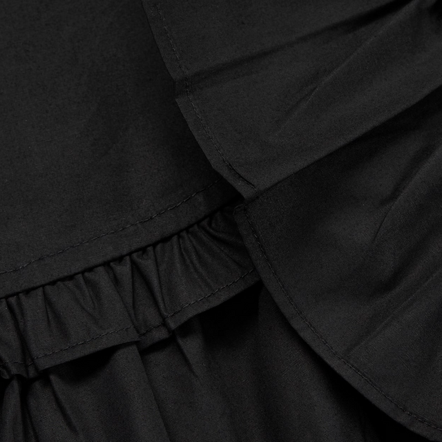 Rimini flounce bluse Sort