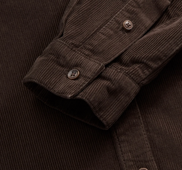 Millington Skjorte Fløjl Mørkebrun