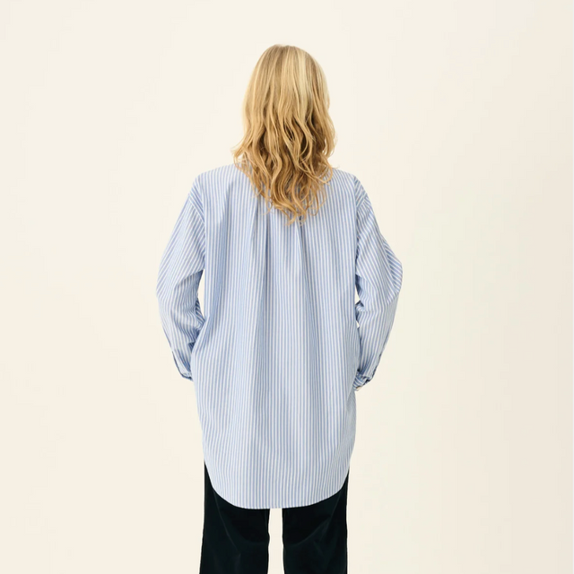 Shelby Oxford Skjorte Stripe Blå/Hvid