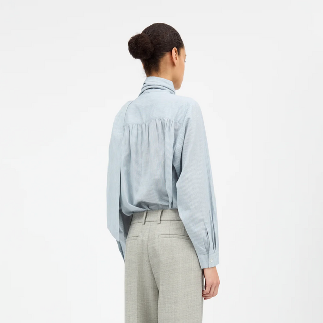 Dalia Bow Skjorte Blå Striber