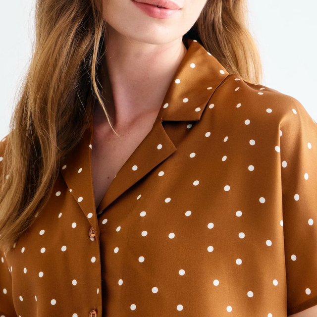 Birna Kortærmet Skjorte Caramel