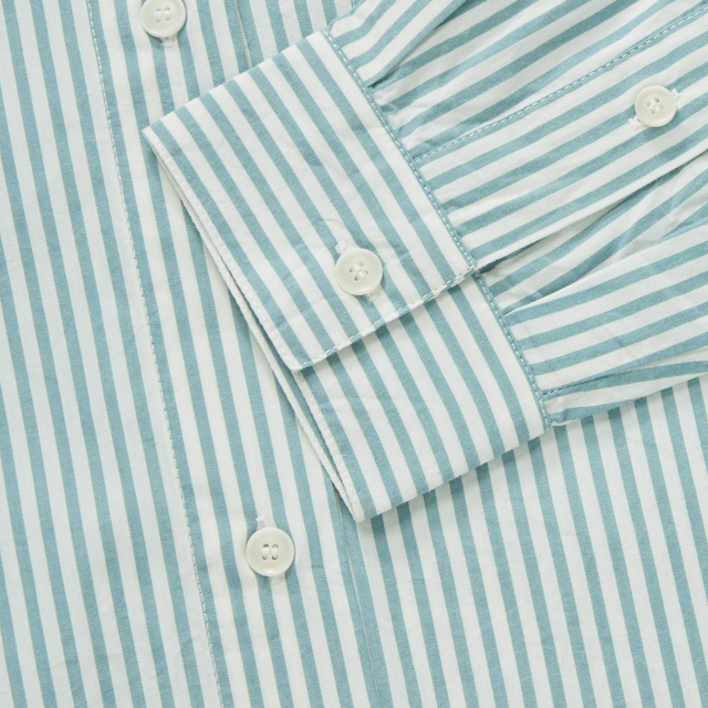 Edgar Skjorte Striber Hvid/Lyseblå