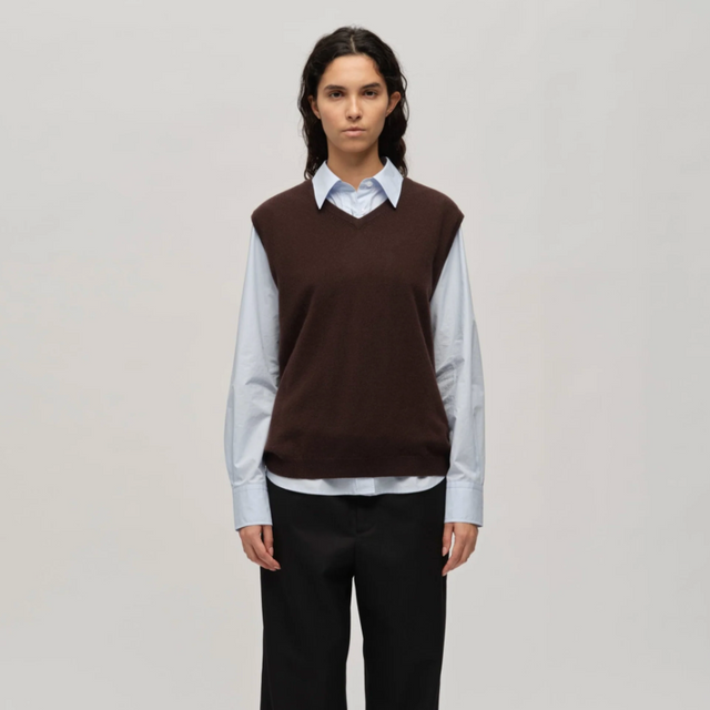 Women's Vest Dark Brown