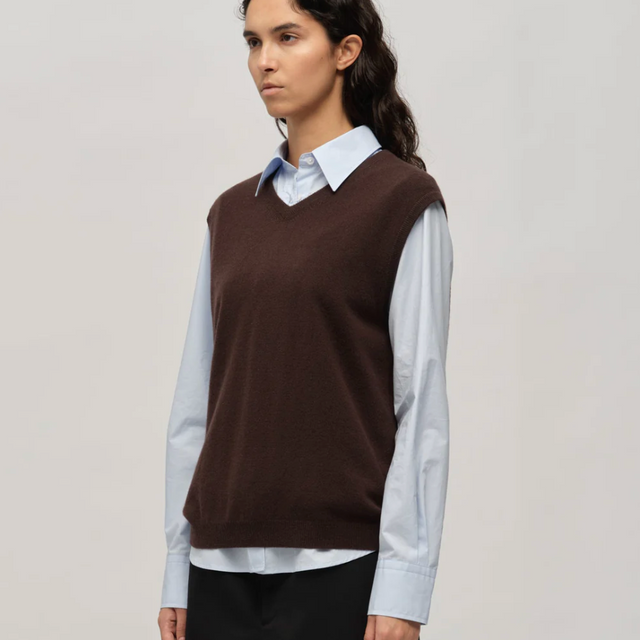 Women's Vest Dark Brown