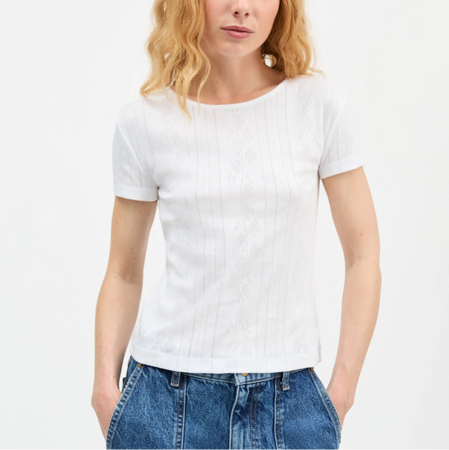 Anna Cap Sleeve Tee Hvid
